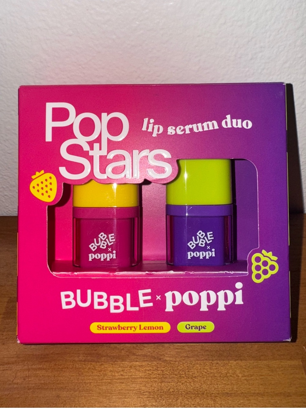 Pop Stars Bubble x Poppi Lip Serum Duo - Strawberry Lemon & Grape